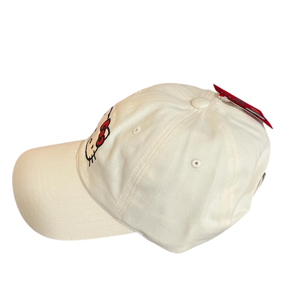 Hello Kitty Embroidered Character Head Art Adult White Baseball Cap NWT - Picture 3 of 7
